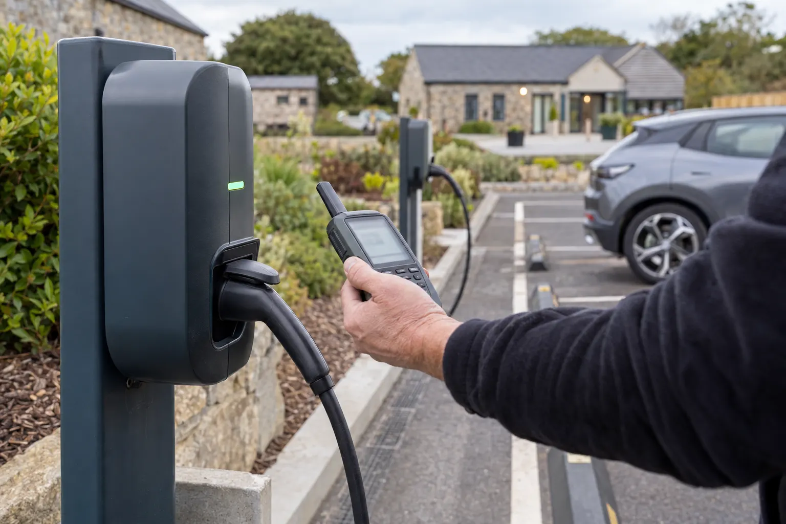 Site checks for commercial EV charging without internet