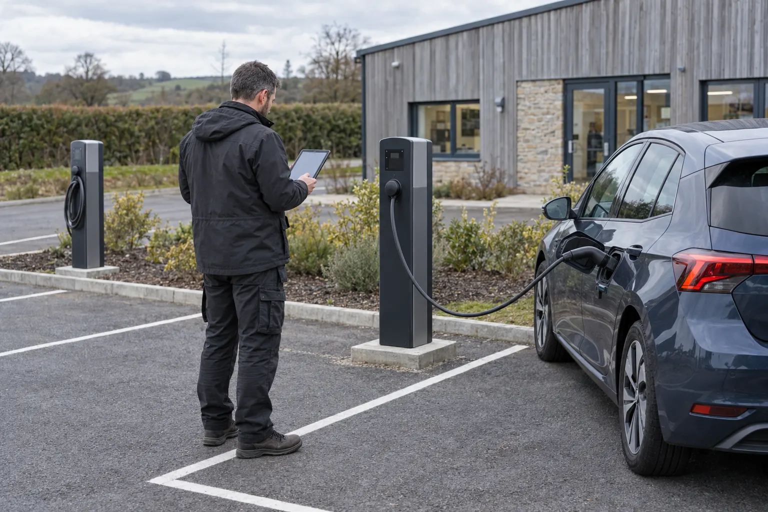 Site checks for commercial EV charging without internet
