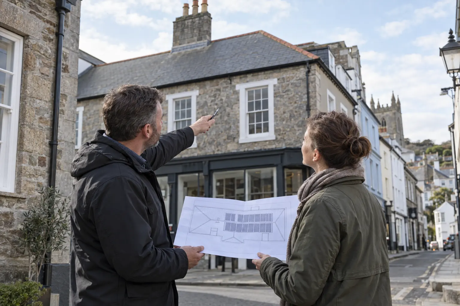 Does a Falmouth commercial roof need planning permission for solar?