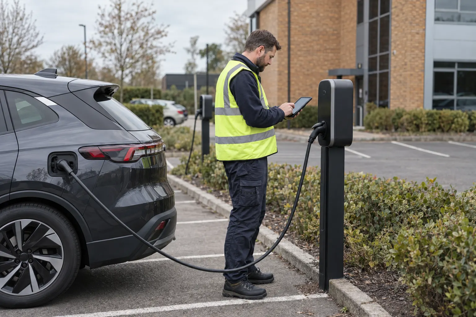 Site checks for commercial EV charging without internet