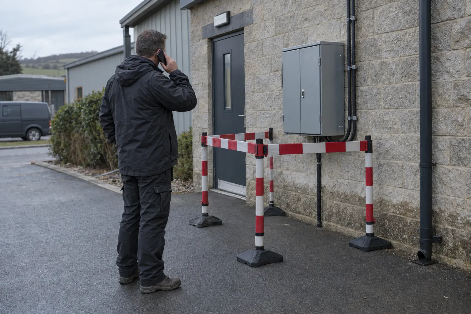 When can a Falmouth business restore power after flooding?