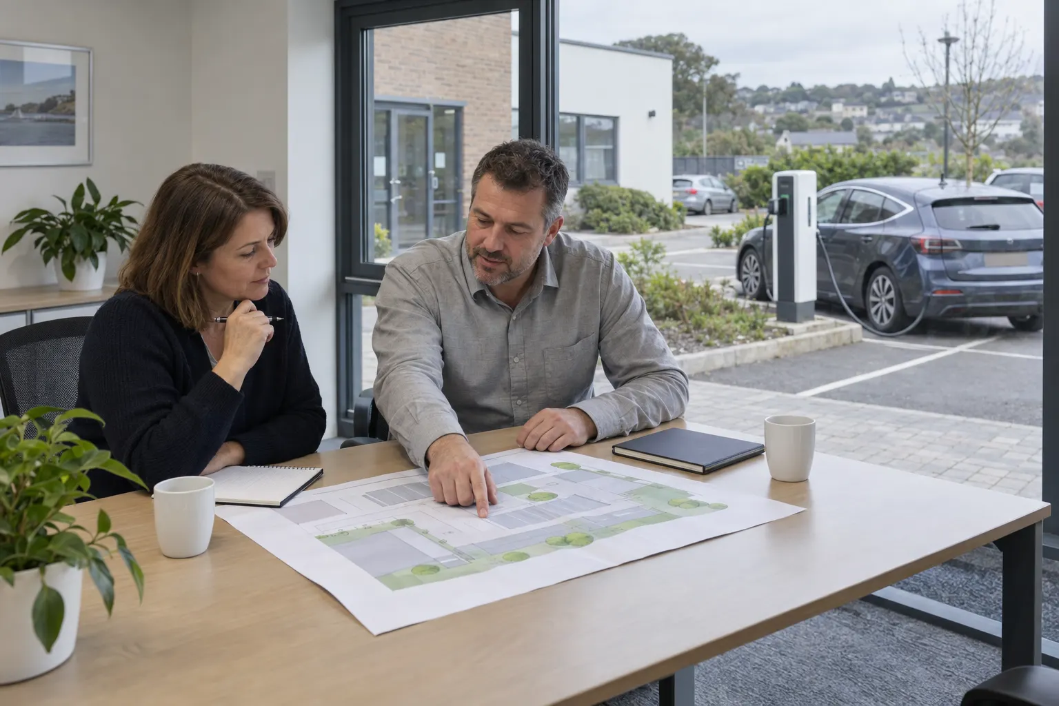 When does a workplace EV charger become public in Falmouth?