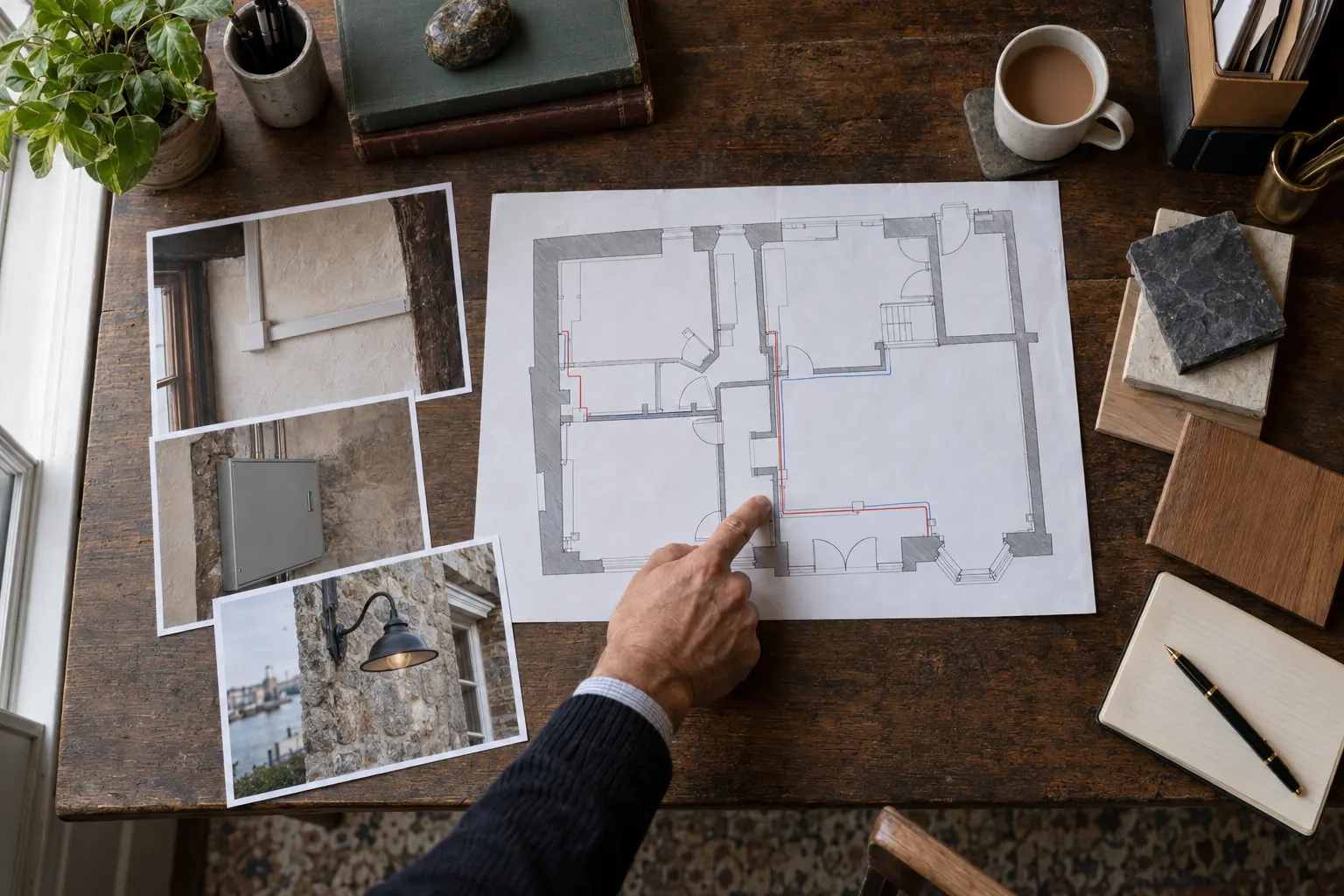 Does electrical work in a listed Falmouth building need consent?